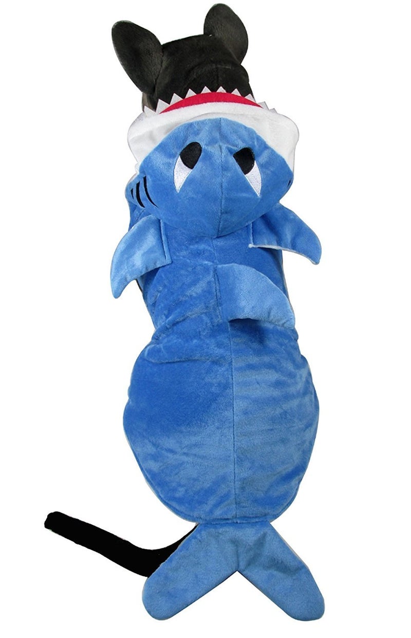 Mogoko Funny Dog Cat Shark Costumes, Pet Halloween Christmas Cosplay Dress, Large Pet Shark Costume, Animal Fleece Hoodie Warm Outfits Clothes (XXXL Size) - Image 2